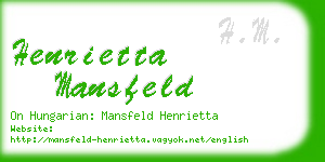 henrietta mansfeld business card